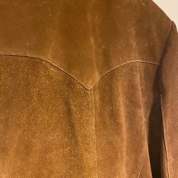 Vintage 60s Brown Suede Fringe Jacket M/L ๐ค fringe hem ๐ค western detail ๐ค - Picture 7 of 12